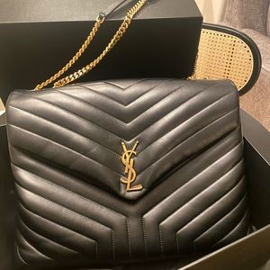 AUTHENTIC | LOULOU LARGE CHAIN BAG IN QUILTED "Y" LEATHER